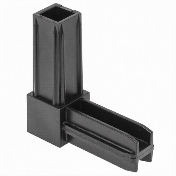 Соединитель трубы 20*20 угловой 2-х лучевой, черный